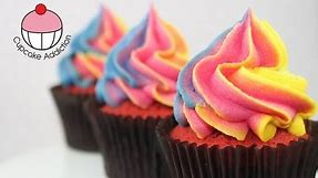 Easy Rainbow Frosting Swirl Technique for Cupcakes! - A Cupcake Addiction How To Tutorial