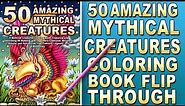 50 Amazing Mythical Creatures - ADULT COLORING Book, Mythical Animals Coloring Book