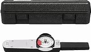 Dial Indicator Torque Wrench 1/2" Drive 0-100 Nm ± 3% Accuracy High Precision Torque Meter Professional Measure Tool with Sleeve&Screws Replaceable and Torque Peak Memory Indicating Torquemeter