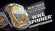 WWE "Spinner" championship replica re-leathered by MN Belts, John Cena tribute, re-stoned title belt