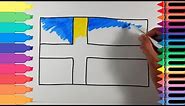 How to Draw Sweden Flag - Drawing the Swedish Flag - Art Colors for Kids | Tanimated Toys