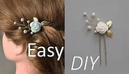 Hair Pin with Flower Hair Accessory Bobby Pin - Easy DIY Tutorial