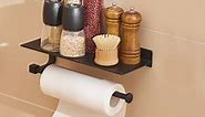 Paper Towel Holder Wall Mount - for Bathroom Hand Towel Holder with Shelf- Kitchen Towel Holder - Matter Silver