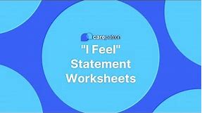 I Feel Statement Worksheets