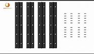 BEAMNOVA 4 Pack Black Piano Hinges 12x2x0.06 Inch Heavy Duty 304 Stainless Steel Continuous Hinges