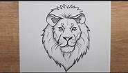 Kolay Aslan resmi nasıl çizilir, Karakalem ile adım adım Aslan resmi çizimi