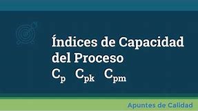 Índices de capacidad del proceso Cp Cpk Cpm