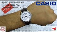 WW0054 Casio Enticer Day Date Leather Belt Watch MTP-1381L-7AV Unboxing & Hands On