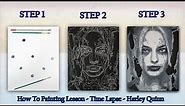 Harley Quinn painting tutorial - Acrylic painting for beginners - Suicide Squad