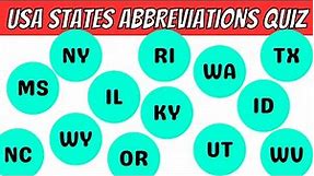 Guess The USA States from Abbreviations | US States Abbreviations Quiz