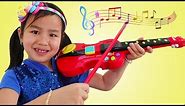 Jannie & Wendy Pretend Play with Violin Music Toy & Sings Children Songs for Kids