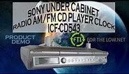 SONY UNDER CABINET RADIO CD PLAYER RADIO WITH AM/FM STATIONS ICF-CD543 PRODUCT DEMONSTRATION