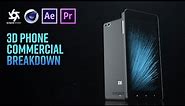 3D Phone Commercial Tutorial | C4D Tutorial & Octane Render, After Effects