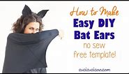 How to make easy bat ears (free pattern and no sew!)