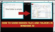 How to Show Hidden Files and Folders of USB Stick to Windows 10