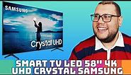 Smart TV LED 58" 4K UHD Crystal Samsung UN58TU7020GXZD, Visual Livre de Cabos, Bluetooth, Processado