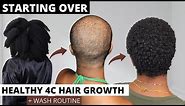 TWA 4C Hair HEALTHY HAIR GROWTH | Wash Day Routine + Length Check + Styling