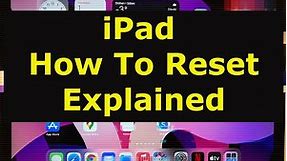 iPad How To Reset, Soft Reset, Force Restart And Factory Reset #ipad #reset