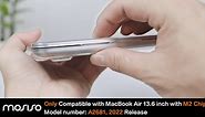 MOSISO Compatible with MacBook Air 13 inch Case 2024 2023 2022 Release M3 A3113 M2 A2681 with Touch ID, Protective Plastic Hard Shell Cover Compatible with MacBook Air 13.6 inch Case, Crystal Clear