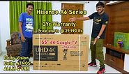 Hisense A6H 55" 4K Google TV Unboxing... Dolby Vision, ATMOS, ALLM & VRR 🔥
