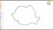 Romania Map drawing | Outline drawings | How to draw Romania Map step by step | #artjanag