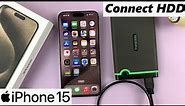 How To Connect External Hard Disk / SSD To iPhone 15 & iPhone 15 Pro