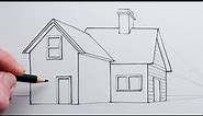How to Draw a House using One-Point Perspective for Beginners