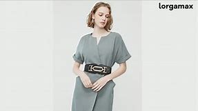 Wide Elastic Belts for Women Plus Size With Interlock Buckle