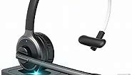 XAPROO Wireless Headset with Microphone for PC, 2024 Upgraded Wireless Headset with USB Dongle, Single Ear Headset with Flip-to-Mute, Charging Base, USB Wireless Headset for Home Office Skype Zoom