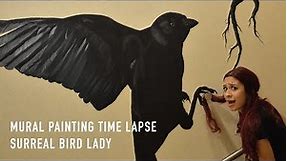 Mural Painting Time Lapse | Dark Surrealism Portrait