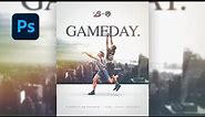 Simple Gameday Sports Graphic Design | Step-by-Step Photoshop Tutorial
