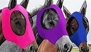 Weewooday 3 Pcs Horse Fly Masks for Horses Fly Masks with Ears Smooth and Elasticity Fly Mask with UV Protection