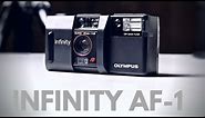 How To USE an OLYMPUS Infinity AF-1 35mm FILM Camera - BATTERY Replacement & LOAD Film