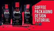 How To Create Coffee Packaging Design | Speed Art Tutorial