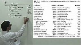#2 Cost Sheet (Problem & Solution) ~ Cost and Management Accounting [For B.Com/M.Com]