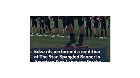 High School Football Player Signs National Anthem at Homecoming Game