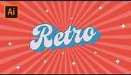 Vintage Retro Text Typography - Adobe Illustrator