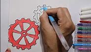 GEAR DRAWING | how to draw gears by hand