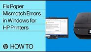 Fix Paper Mismatch Errors in Windows for HP Printers | HP Printers | HP Support