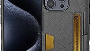 Smartish iPhone 15 Pro Wallet Case - Wallet Slayer Vol. 2 [Slim + Protective] Credit Card Holder with Kickstand - Drop Tested Hidden Card Slot Compatible with Apple iPhone 15 Pro - Black Tie Affair