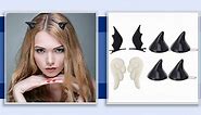 Beaupretty 4 Pairs Cute Hair Clips, Devil Horn Hair Clips Hairpins Angel Wings Hair Clips Cartoon Leather Hairclips Non Slip Clamps Lovely Hair Accessories
