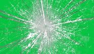 Download Glass Breaking effect by bullet, gun fire on glass, glass crack, glass broken, glass bullet hole overlay effect animation on green screen chroma key transparent background for free