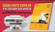 Kodak Photo Paper 4R 200 GSM 200 Sheets (Quick Review and Print Sample)