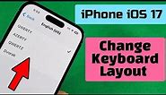 how to change keyboard layout QWERTY, AZERTY or QWERTZ for iPhone keyboard - iOS 17