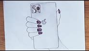 How to draw a hand holding phone / drawing for beginners / simple drawing / Easy drawing#drawing