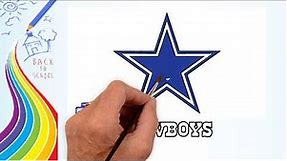 How to Draw -Drawing the dallas cowboys logo - coloring Pages for kids | Drawing logo Channel