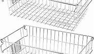 Orgneas Large Stackable Wire Baskets for Pantry Organization and Storage, Chest Freezer Organizer Bins Metal Baskets with Tag Slot, Kitchen Produce Baskets for Snacks, Vegetables and Fruits, Set of 2