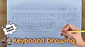 Keyboard Drawing | How to Draw computer keyboard Drawing