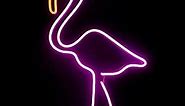 Pink Flamingo LED Neon Signs 10.7''x 21.1'' Flamingo Neon Signs Wall Decor Holiday Decor Light for Home Neon Sign Night Light Flamingo Bar Light Tropical Bird Sculpture