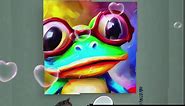 FireDeer Colorful Nursery Wall Art Funny Cute Animal Dog Wearing Glasses Poster POP Painting Canvas Prints Picture for Kids Living Room Decor (1-Dog,16x16inch-Unframe)